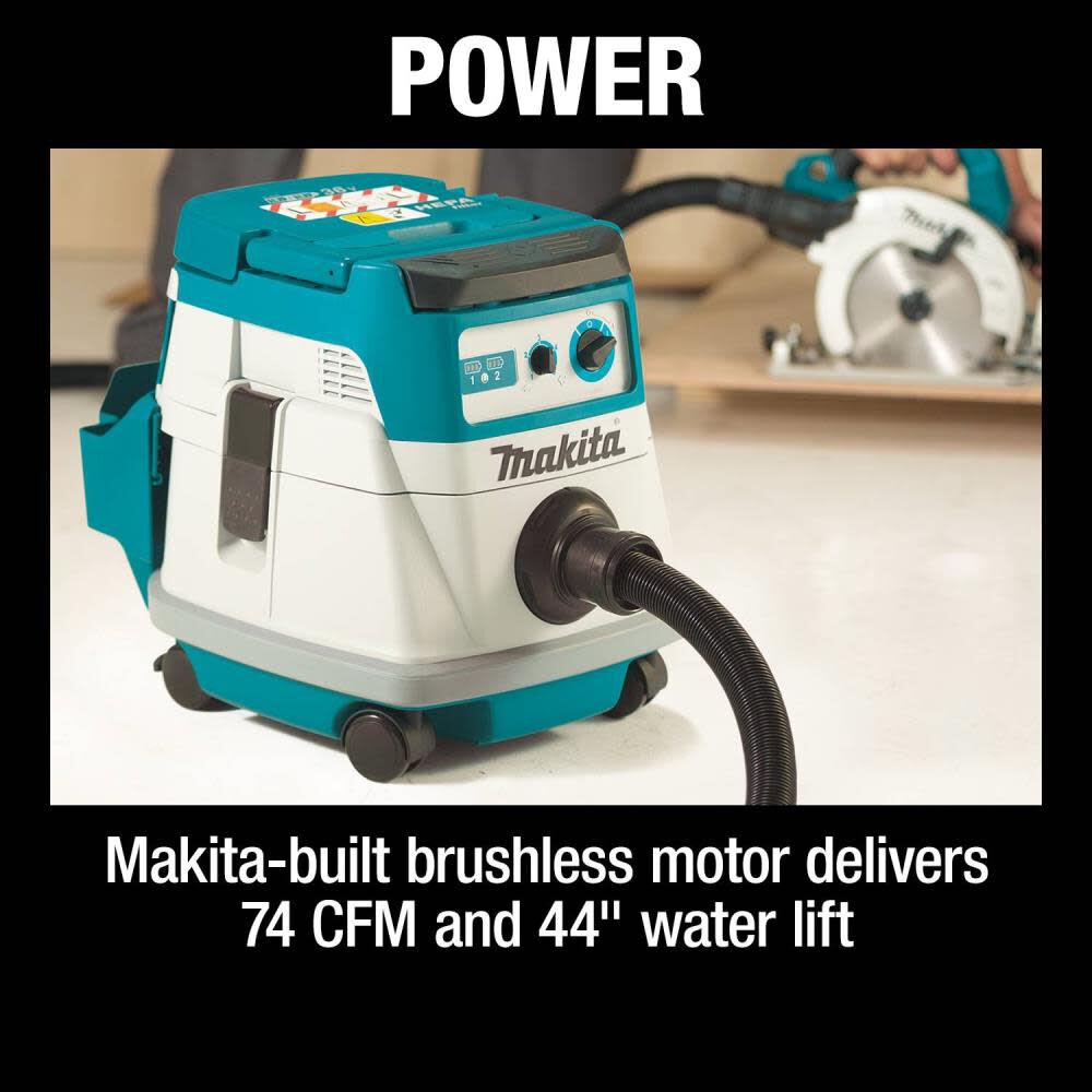 Makita 36V 18V X2 LXT 2.1 Gallon HEPA Dry Dust Extractor Bare Tool XCV21ZX from Makita