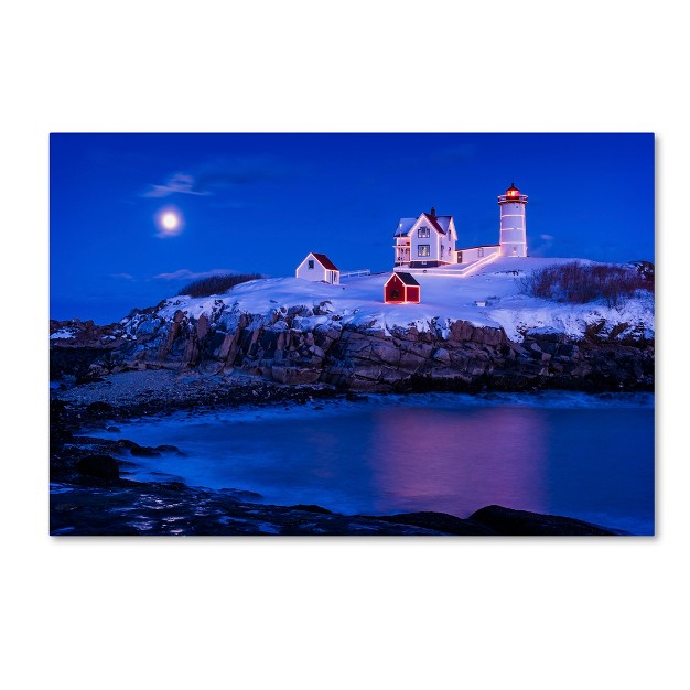 Trademark Fine Art michael Blanchette Photography x27 christmas At Nubble x27 Canvas Art