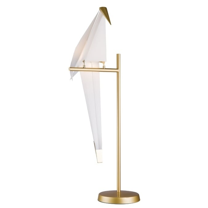 LED Bird Table Lamp With Gold Carbon Steel Hardware