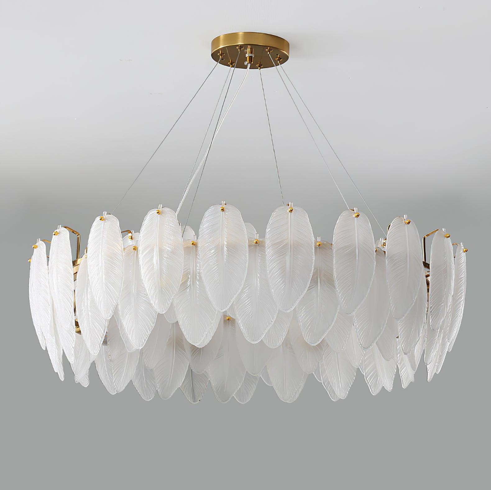 Glass Feather Chandelier