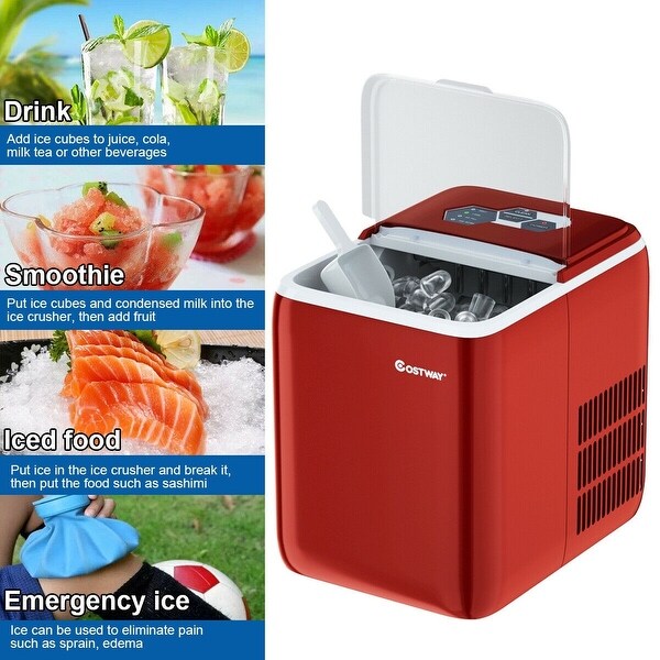 44 lbs Portable Countertop Ice Maker Machine with Scoop - 14.5