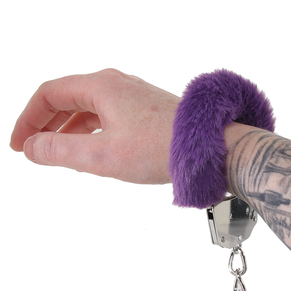 WhipSmart Classic Furry Cuffs in Purple