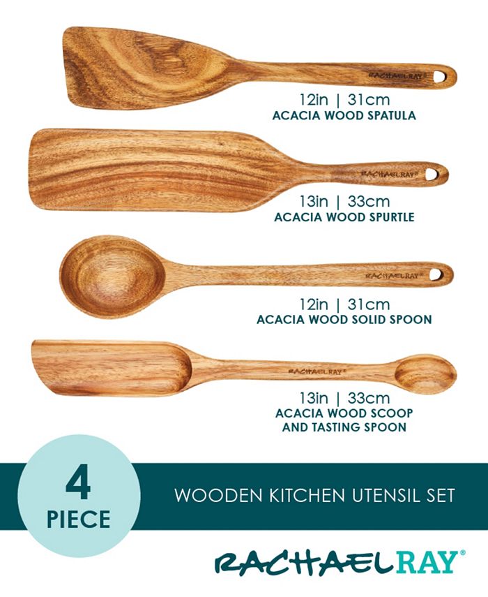 Rachael Ray Tools and Gadgets Wooden Kitchen Utensils， Set of 4