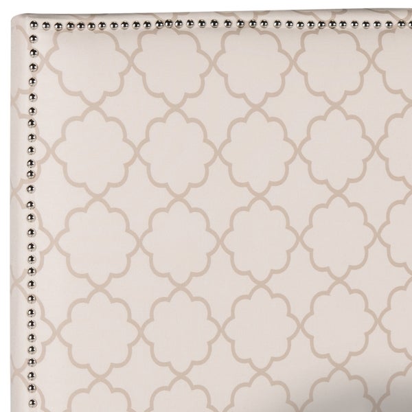 SAFAVIEH Sydney Pale Pink/ Beige Upholstered Headboard - Silver Nailhead (Full) - - 10329175