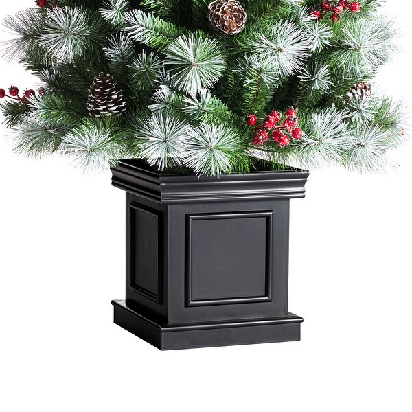 Glitzhome 4ft/5ft/6ft PreLit Pine Artificial Christmas Porch Tree with Decorative Urn Pot