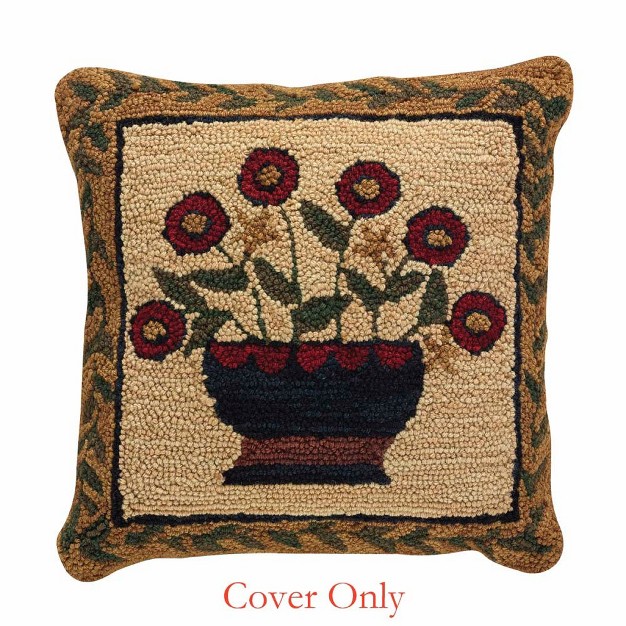 Park Designs Flower Basket Hand Hooked Pillow Cover