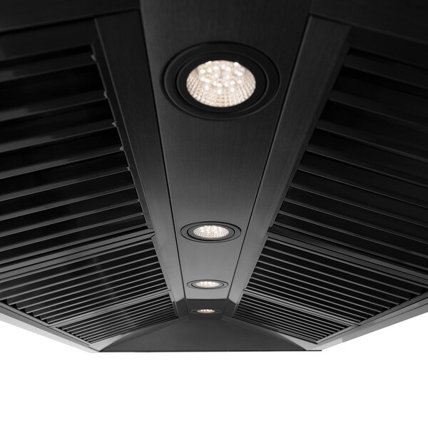 ZLINE Black Stainless Steel Range Hood with Black Stainless Steel Handle