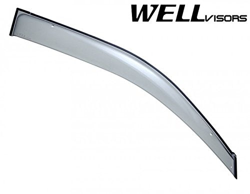 WellVisors Replacement for 2010-Present Lexus GX460 Clip-ON Chrome Trim Smoke Tinted Side Rain Guard Window Visors Deflectors 3-847LX015