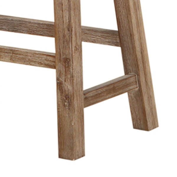 Wooden Frame Saddle Seat Counter Height Stool with Angled Legs - 24.25 H x 17.75 W x 10 L Inches