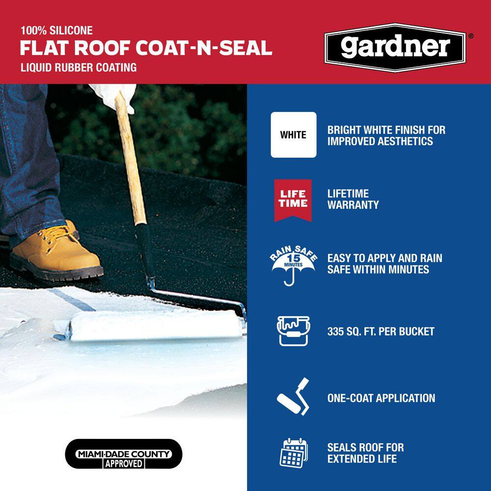 Gardner 4.75 Gal. Flat Roof Coat-n-Seal Liquid Rubber Coating (18-Pallet) SK-8245-18P