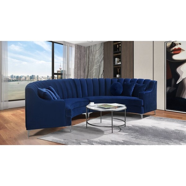 141'' Velvet Curve Sectional Sofa - 142