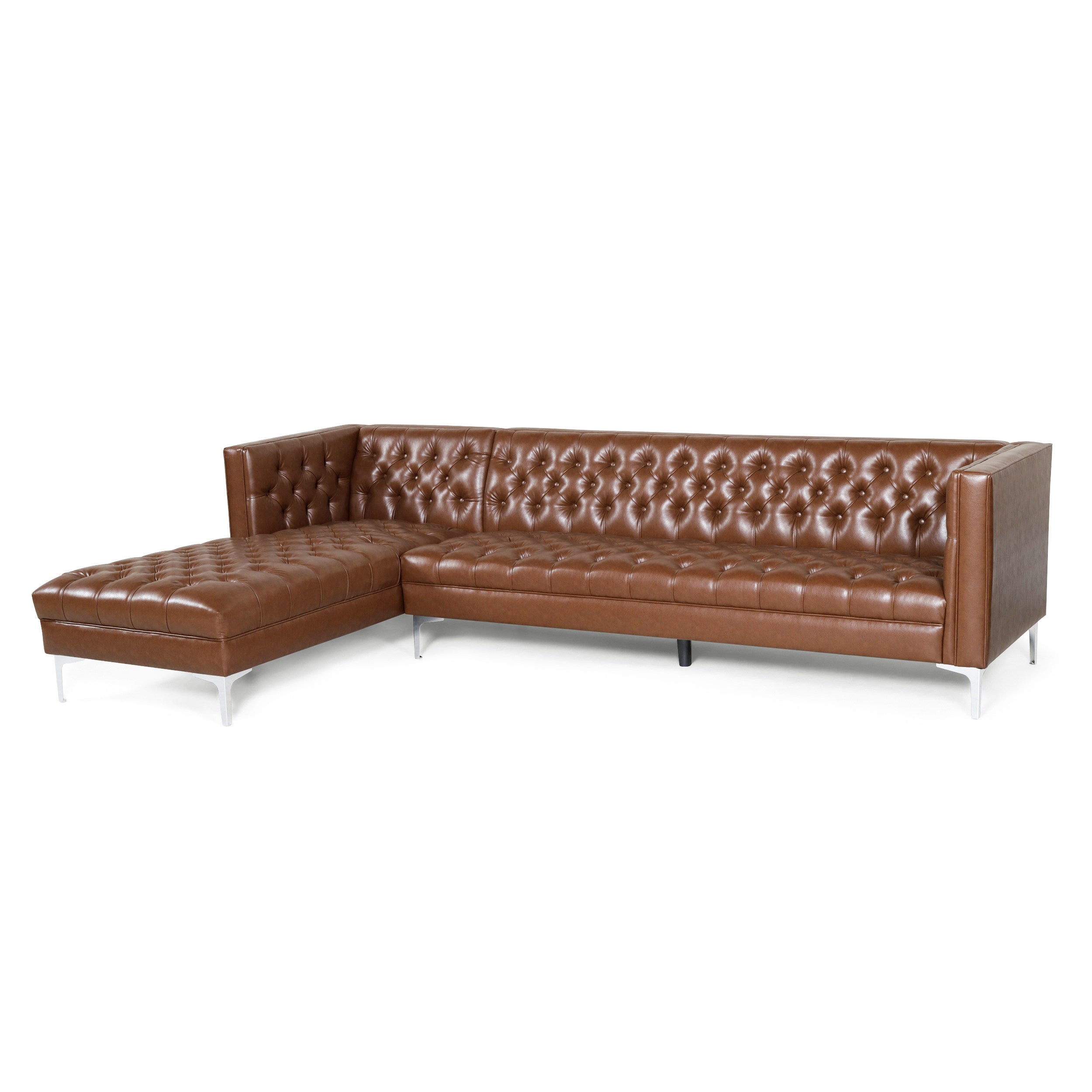 Camrose Contemporary Tufted 4 Seater Chaise Lounge Sectional Sofa