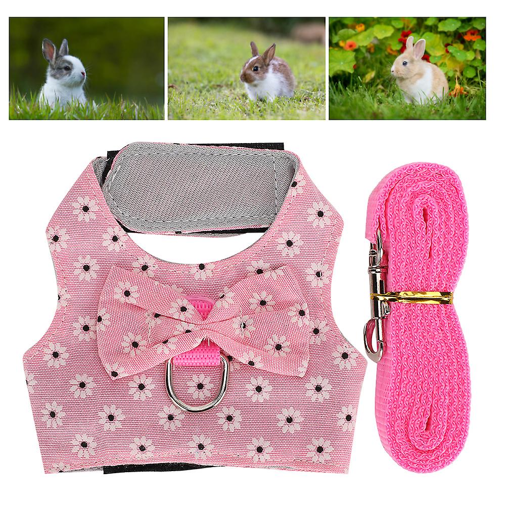 Rabbits Vest Harness With Lead Hamster Chest Strap Leash Small Animal Accessoriesm