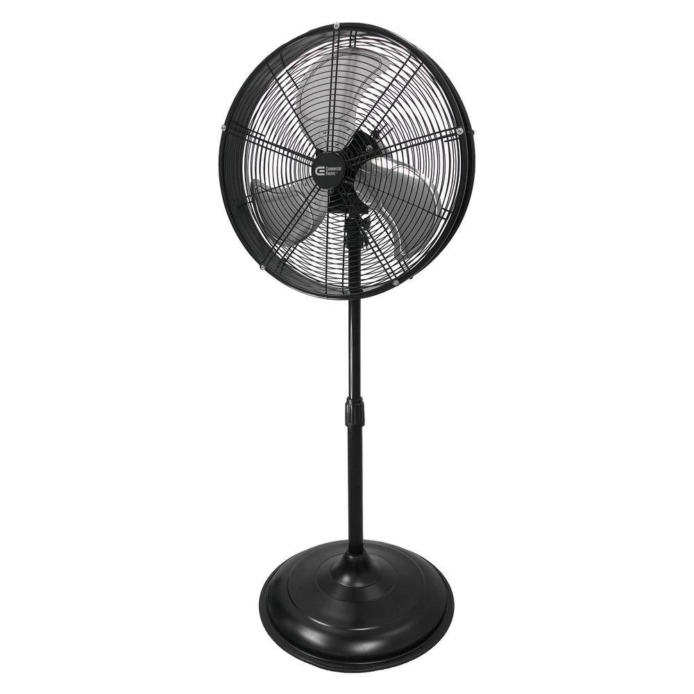 Commercial Electric Adjustable-Height 20 in. Shroud Oscillating Pedestal Fan SFSD1-500BIW