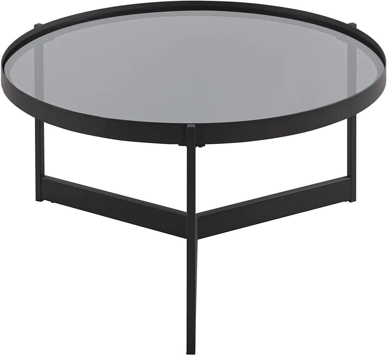 Rhonda Smoked Glass Tray-Top Round Coffee Table