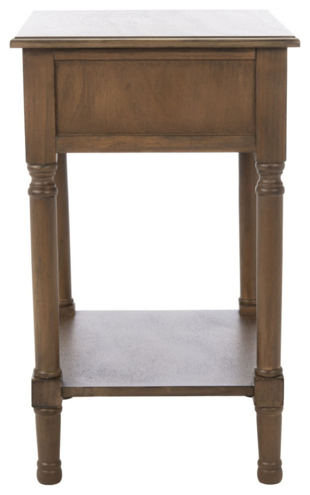 Aaron One Drawer Accent Table Brown   Traditional   Side Tables And End Tables   by AED Luxury Home Decor  Houzz