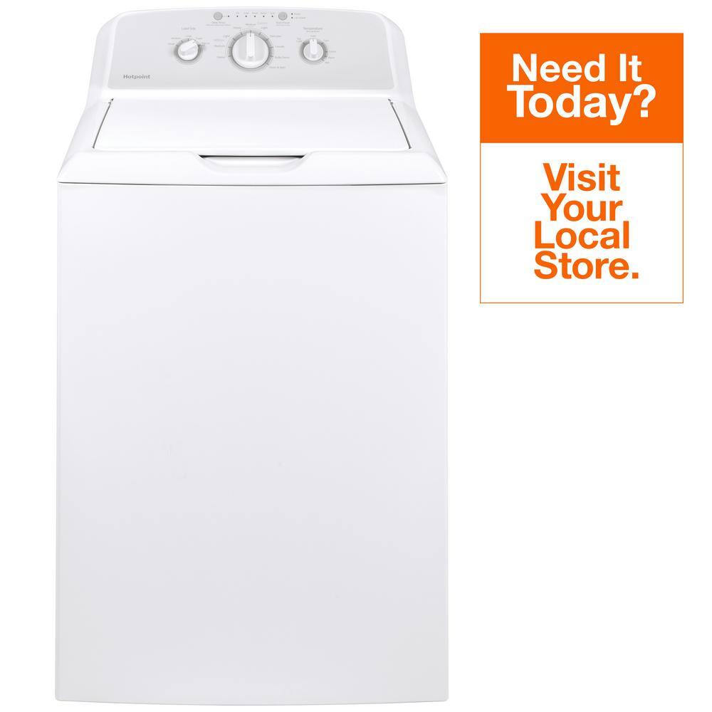 Hotpoint 3.8 cu. ft. Top Load Washer with Stainless Steel Basket in White HTW240ASKWS