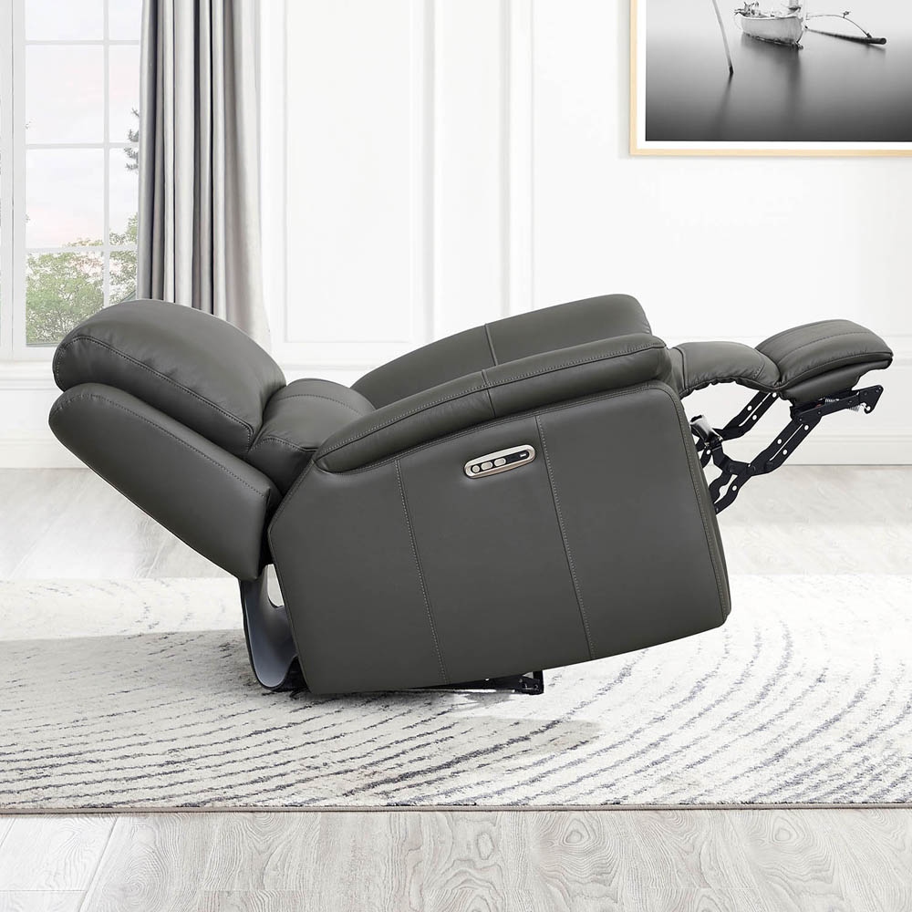 Hydeline Erindale Zero Gravity Power Recline and Headrest Top Grain Leather Sofa and Loveseat with Built in USB Ports