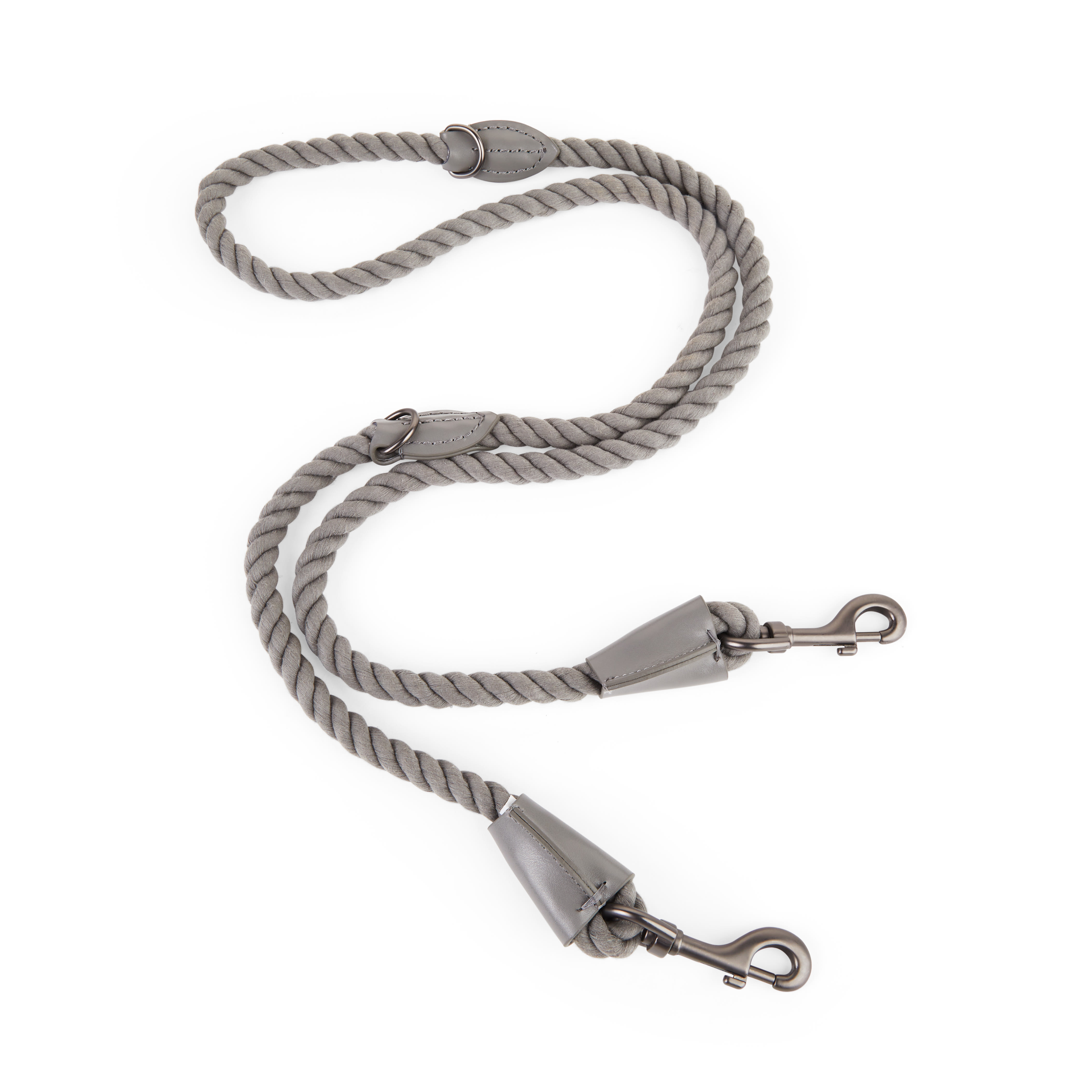 YOULY The Wanderer Multi-Purpose Grey Rope Dog Leash， 6 ft.