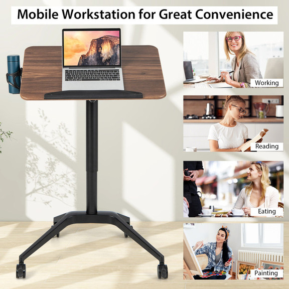 Costway 91845362 Pneumatic Standing Desk with Anti...