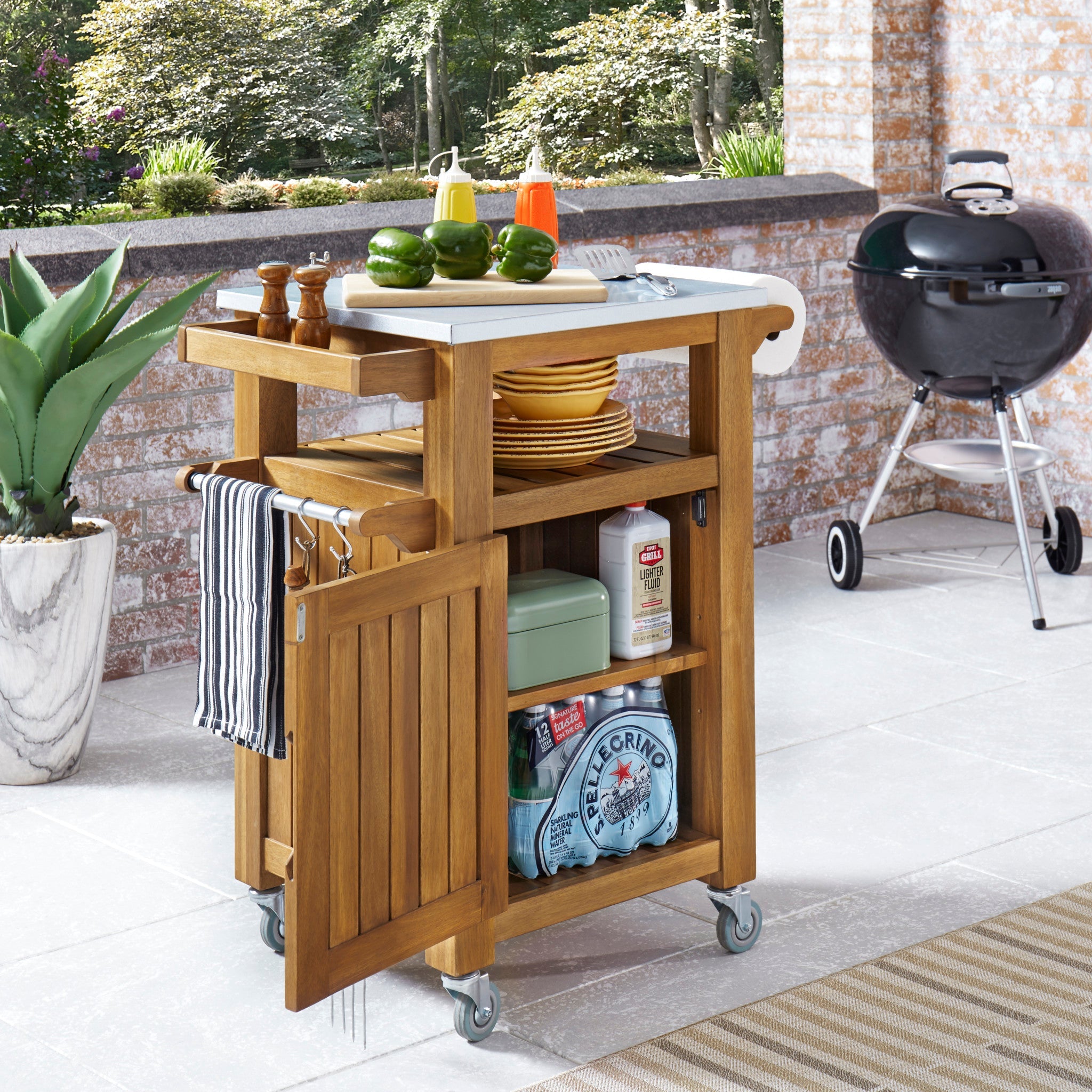 Maho Brown Outdoor Kitchen Cart