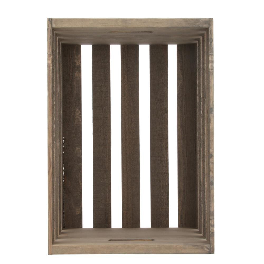 18 in. x 12.5 in. x 9.5 in. Large Crate in Weathered Gray