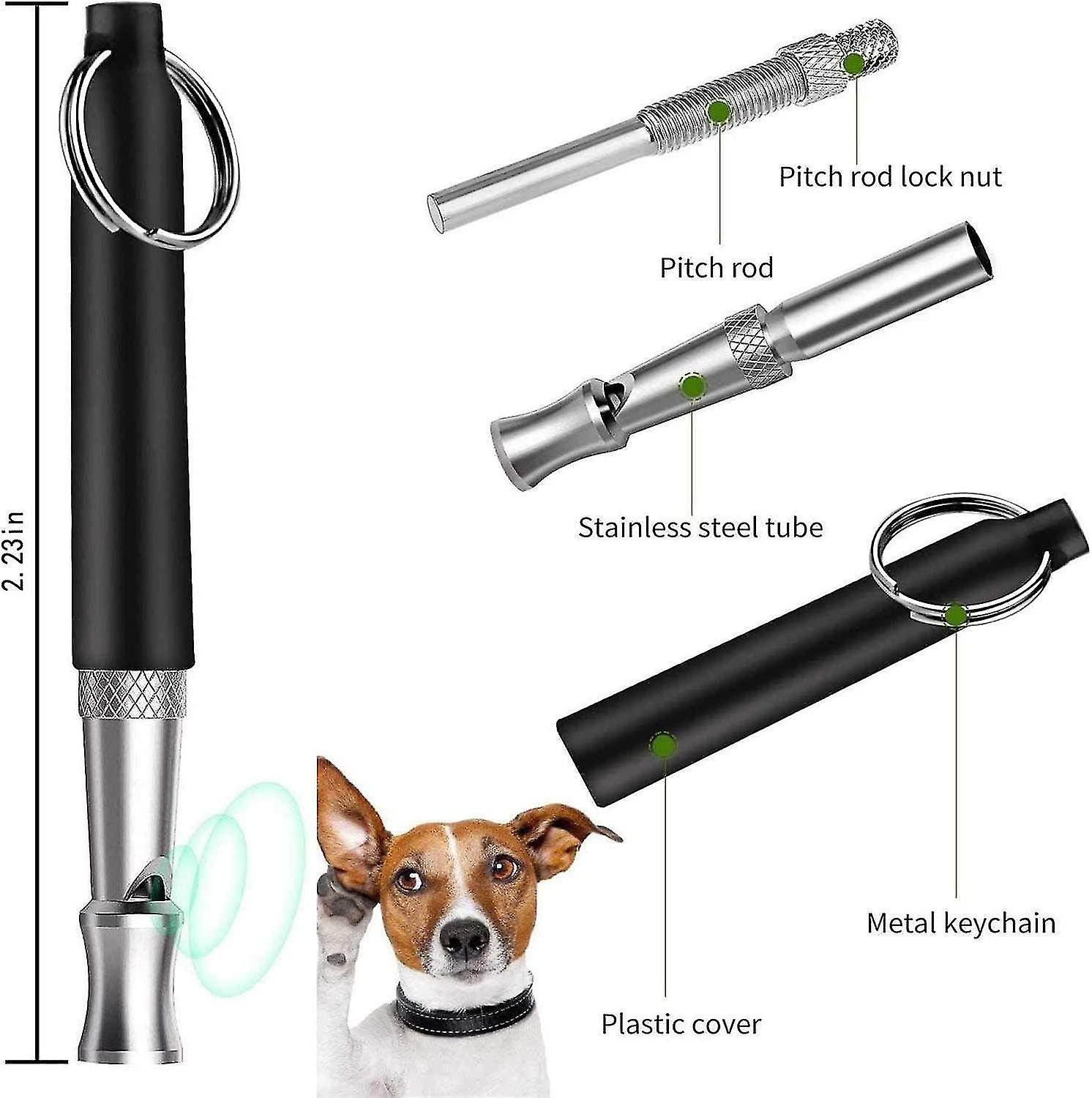 Dog Whistle， 2 Pieces Professional Ultrasonic Whistle， Adjustable With Lanyard Dog Training Kit Dog Whistle