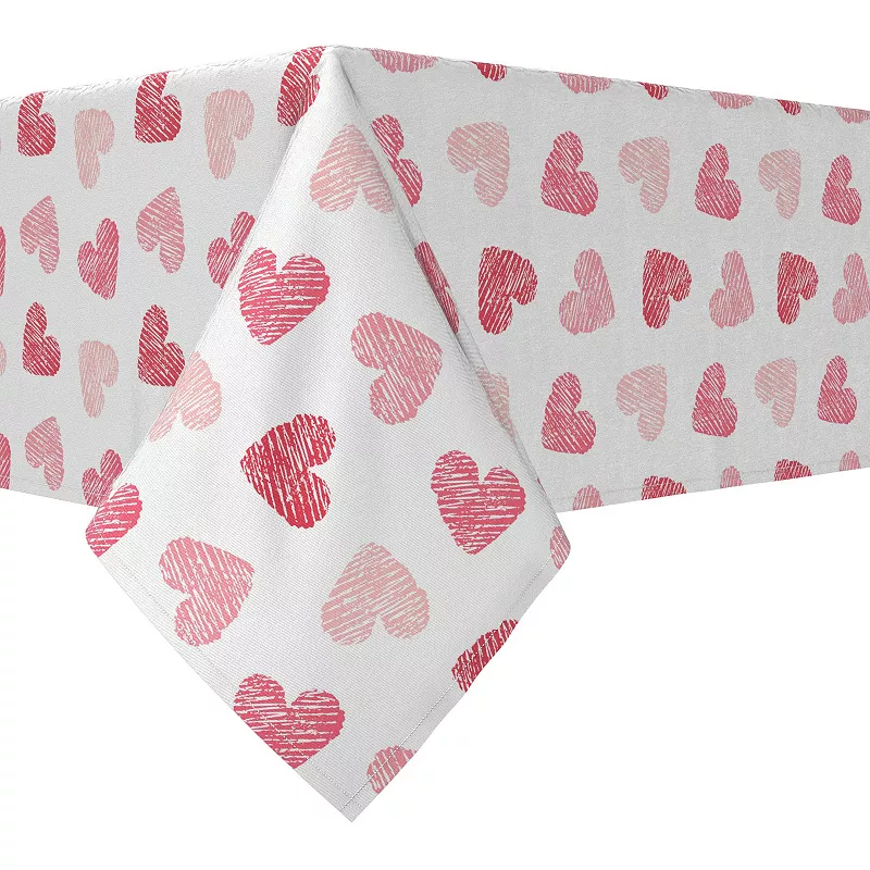 Rectangular Tablecloth， 100% Cotton， 60x120， Valentine's Shaded Hearts