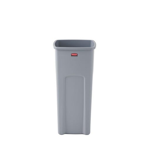 Rubbermaid FG356988GRAY Untouchable 23-Gallon Square Trash Can， Gray