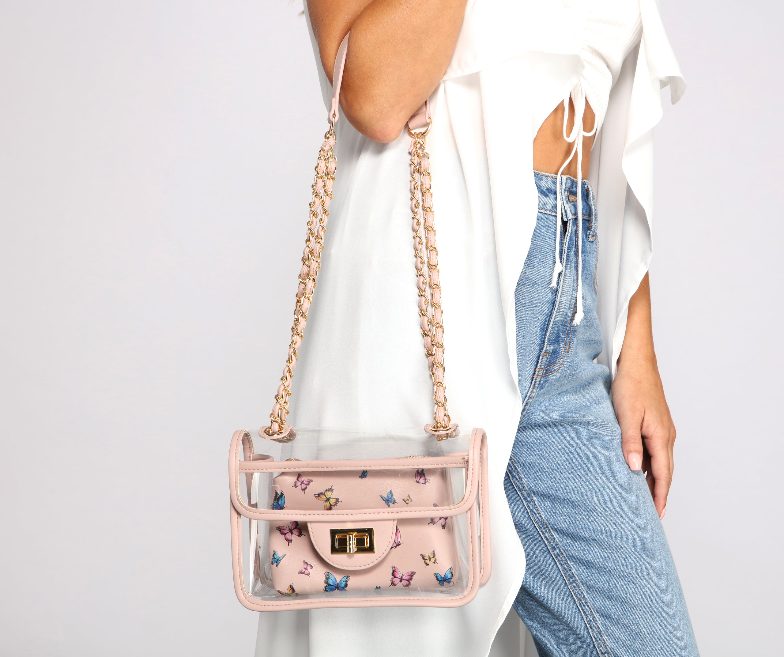 Trendy Clear Handbag With Mini Pouch