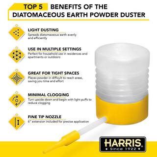 Harris Diatomaceous Earth Powder Duster Shaker Sifter Applicator Kit APPKIT