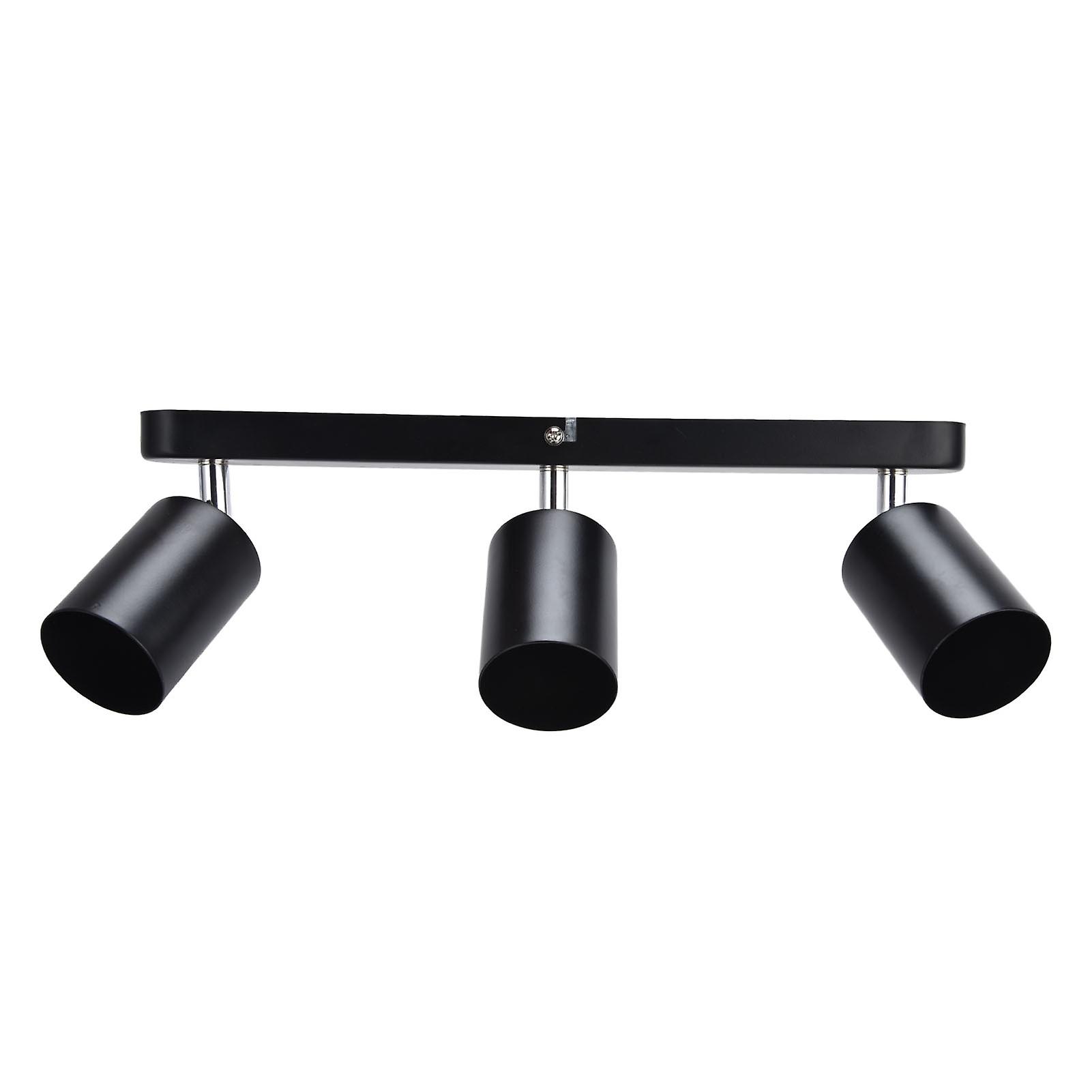 Gu10 Lamp Holder 3 Head Strip Type Ceiling Light Base 330 Rotatable Light Holder For Bedroom Kitchen 85265vblack