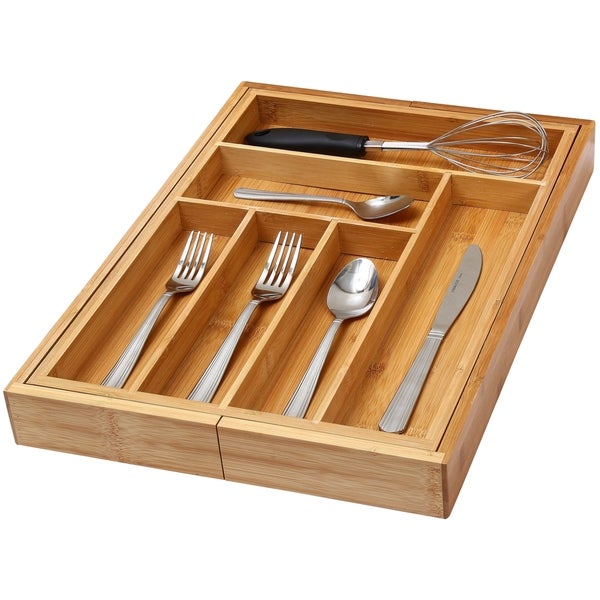 YBM HOME Bamboo Cutlery and Knives Tool Tray