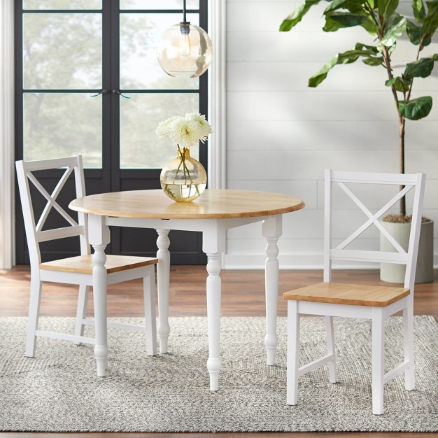 3pc Homesessentials Dining Set Wood white Buylateral