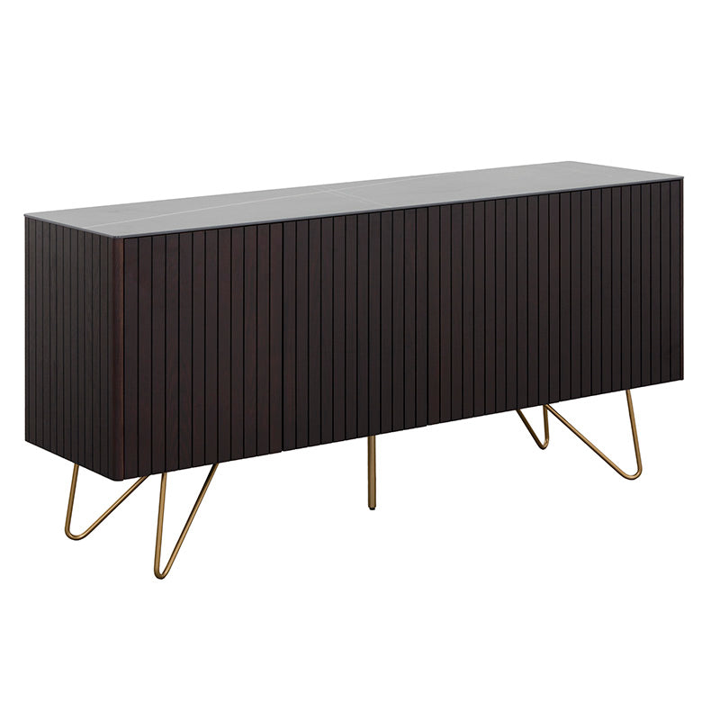 ELORA Sideboard Buffet 160cm Ceramic - Smoke Brown Ash