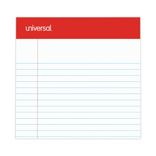 Universal Perforated Ruled Writing Pads， Narrow Rule， 5 x 8， White， 50 Sheets， Dozen (46300)