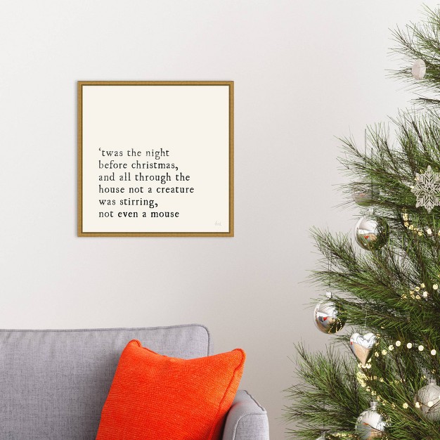 X 16 quot Simple Christmas By Laura Marshall Framed Canvas Wall Art Cream Amanti Art