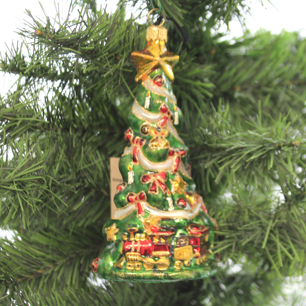 Joy To The World O Christmas Tree W/ Train Ornament Metzler Bros Zkp4508   Christmas Ornaments   by Story Book Kids Inc  Houzz