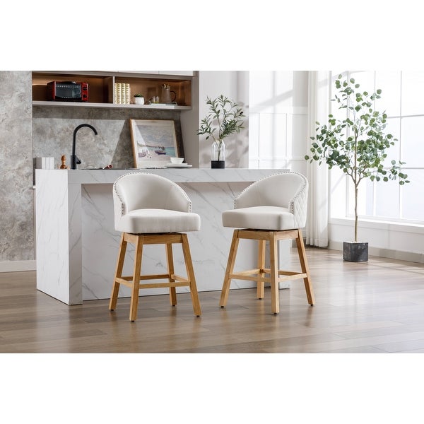 JASIWAY Modern Upholstered Bar Stools (Set of 2)