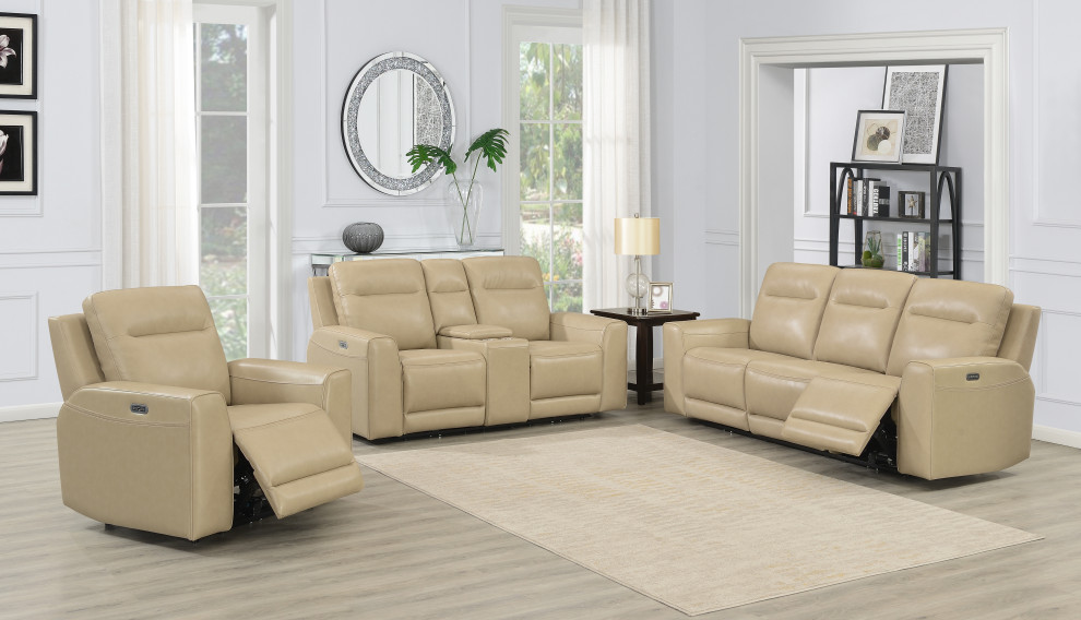 Doncella Power Reclining 3  Piece Set   Contemporary   Living Room Furniture Sets   by Steve Silver  Houzz