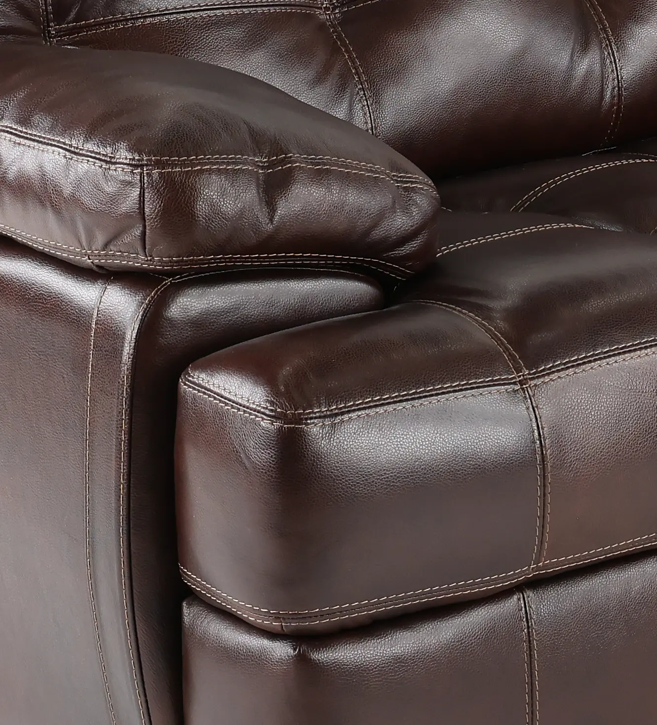 Amarillo Walnut Brown Leather Sofa