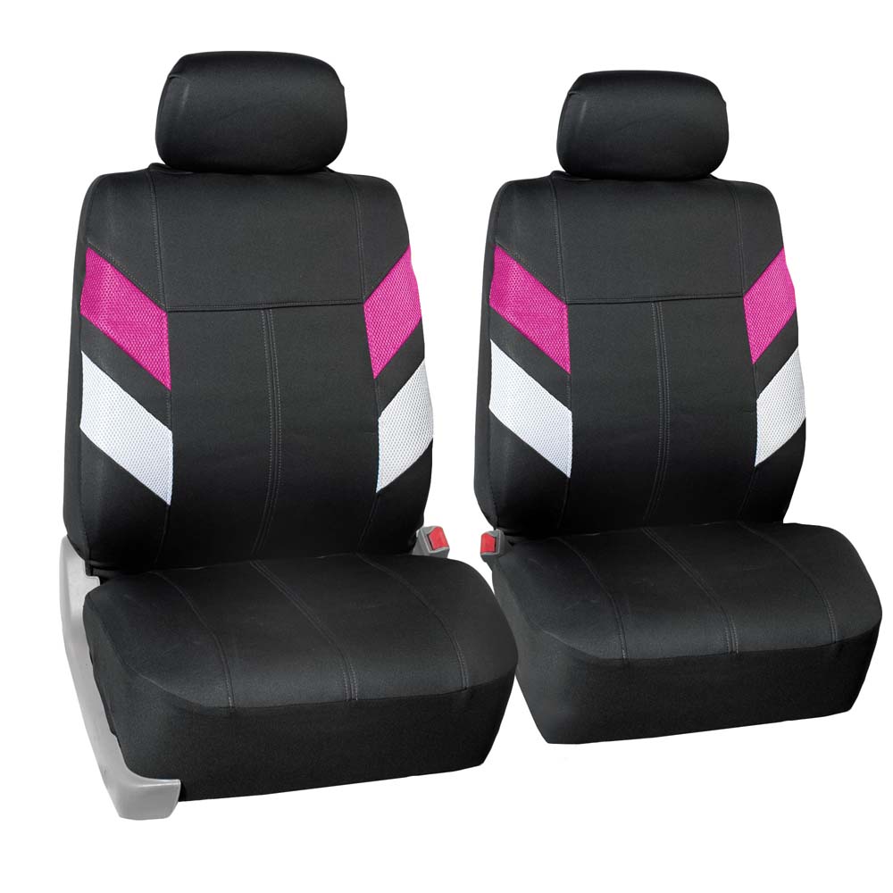 FH Group Modern Edge AFFB086PINK115 Pink Neoprene Full Set Car Seat Cover with Air Freshener