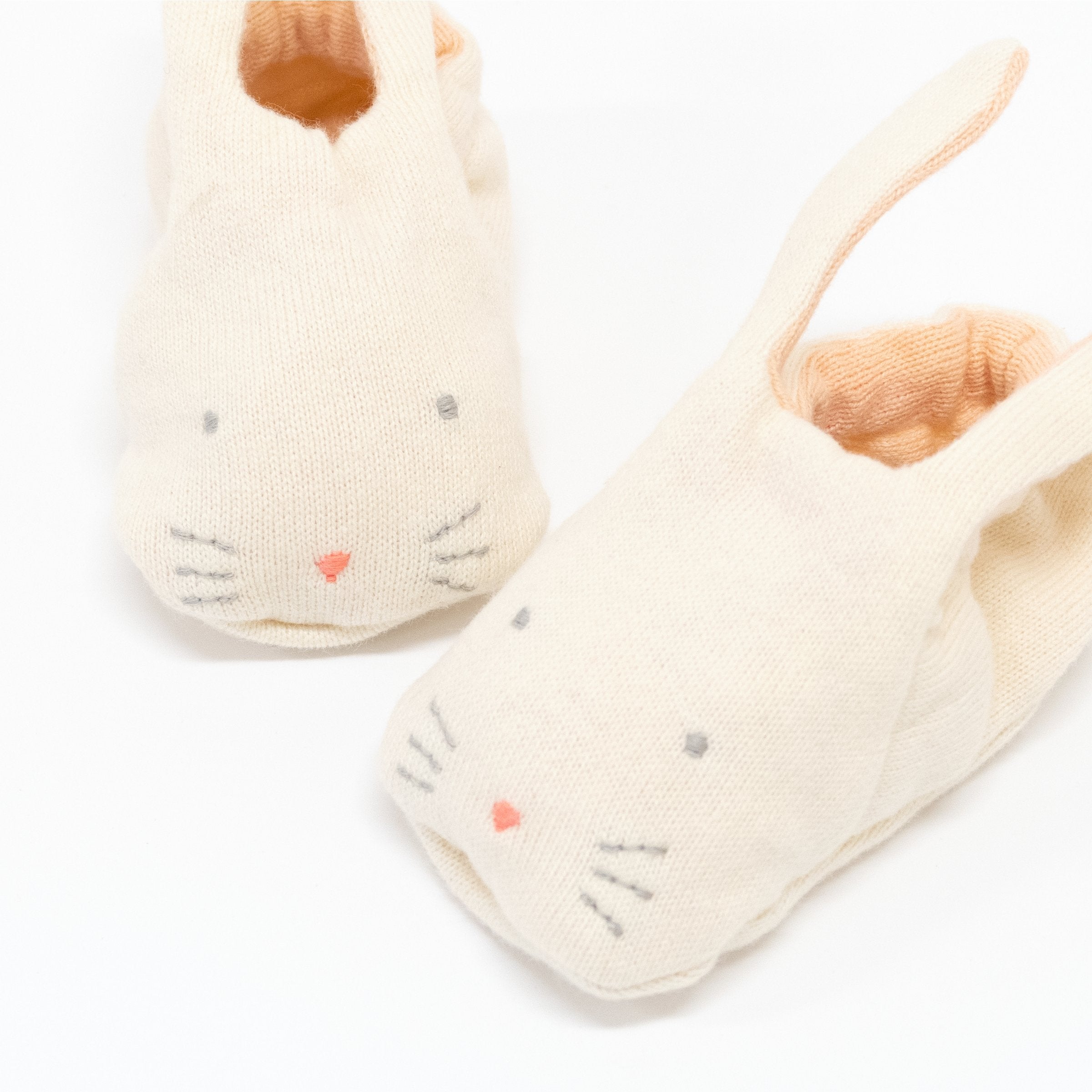 Peach Bunny Baby Booties