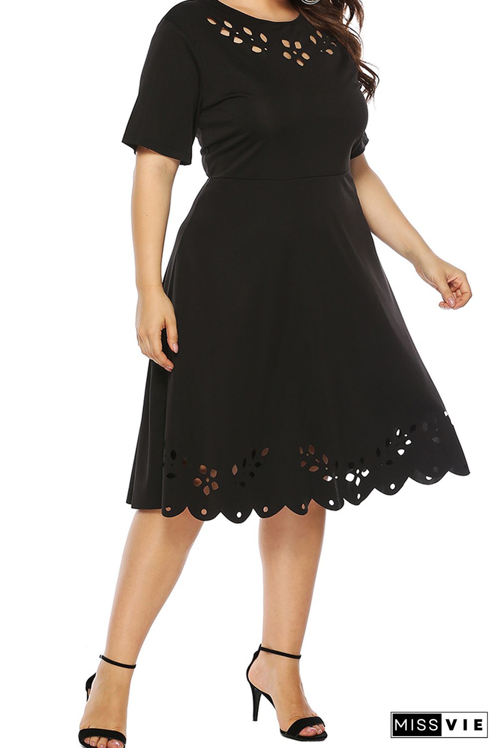 Plus Size High Waist Hollow Out Dress Wholesale