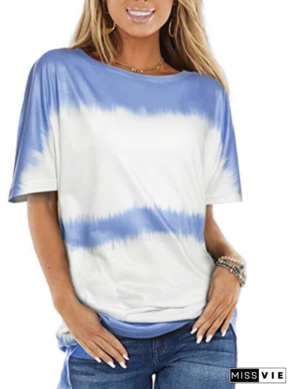 Loose Round Neck Short Sleeve Printed T-shirt