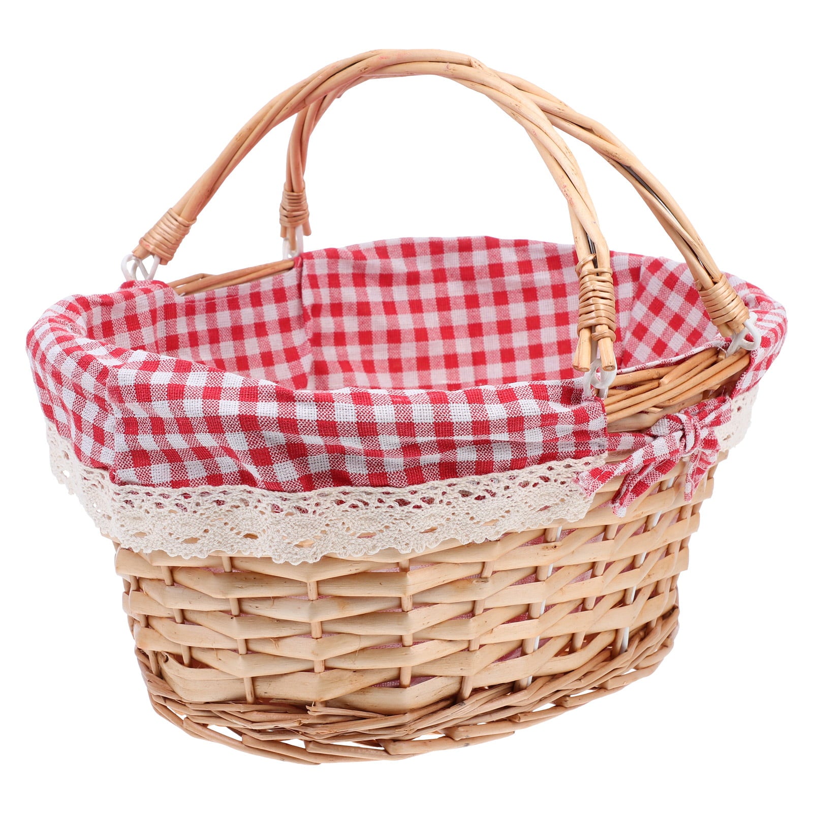 NUOLUX Woven Picnic Basket Decorative Basket Outdoor Picking Basket Sundry Organize Basket