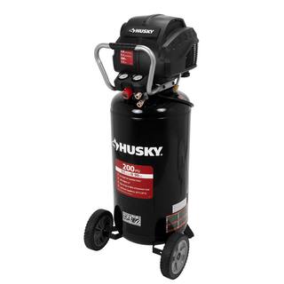 Husky 27 Gal. 200 psi Oil Free Portable Vertical Electric Air Compressor C271H.COM