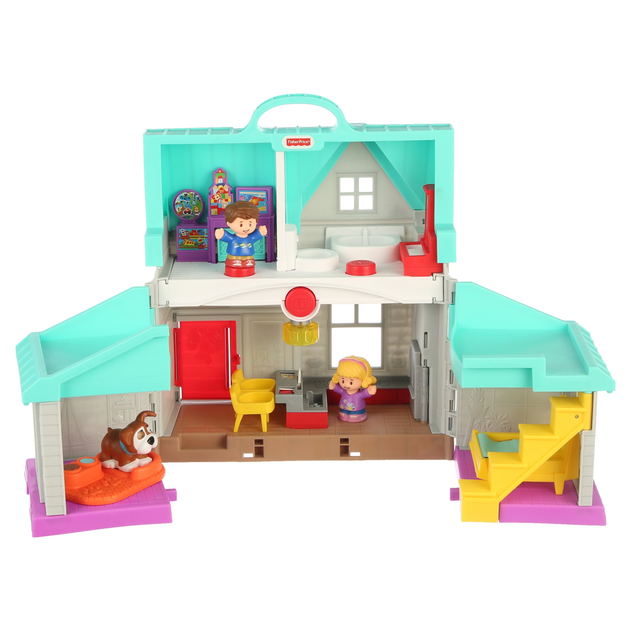 Fisher-Price Little People Toddler Playhouse, Big Helpers Home Electronic Playset, 7 Play Pieces