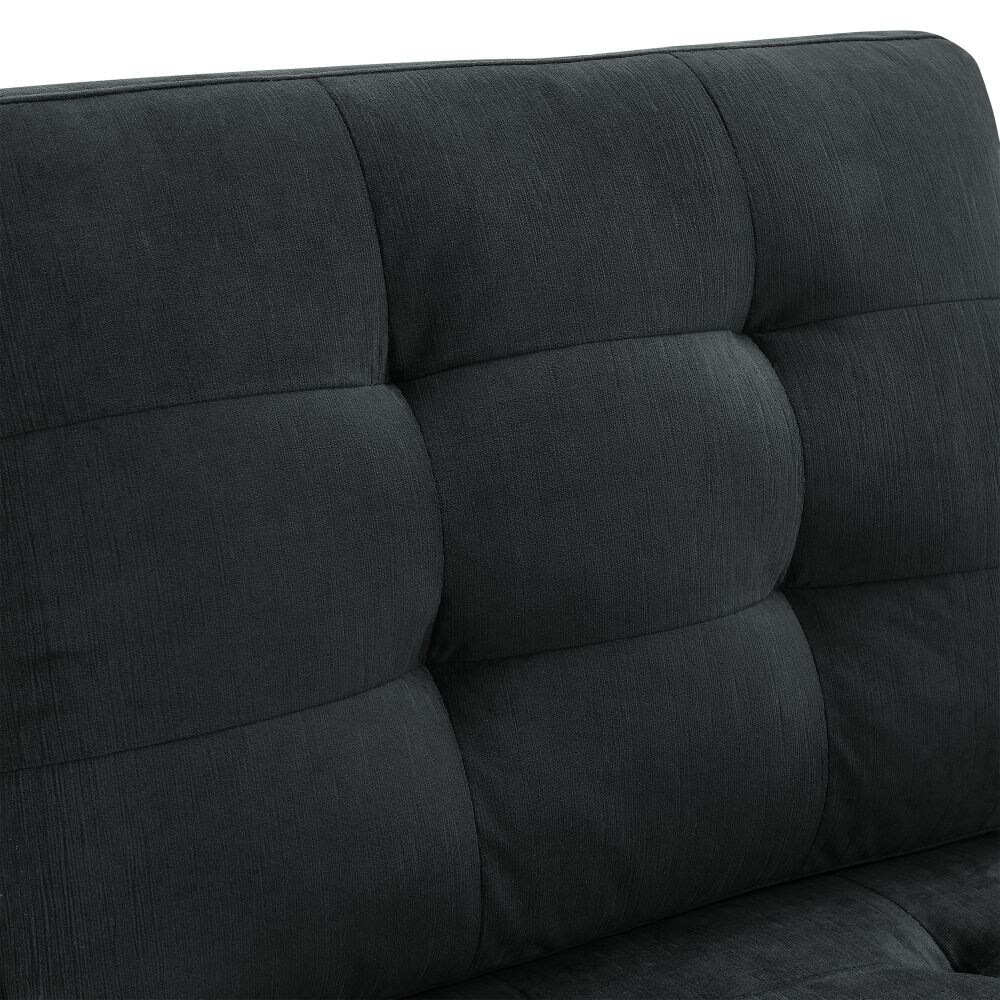 L shape Modular Sectional Sofa，DIY Combination，includes Three Single Chair ，Two Corner and Two Ottoman，Black Velvet