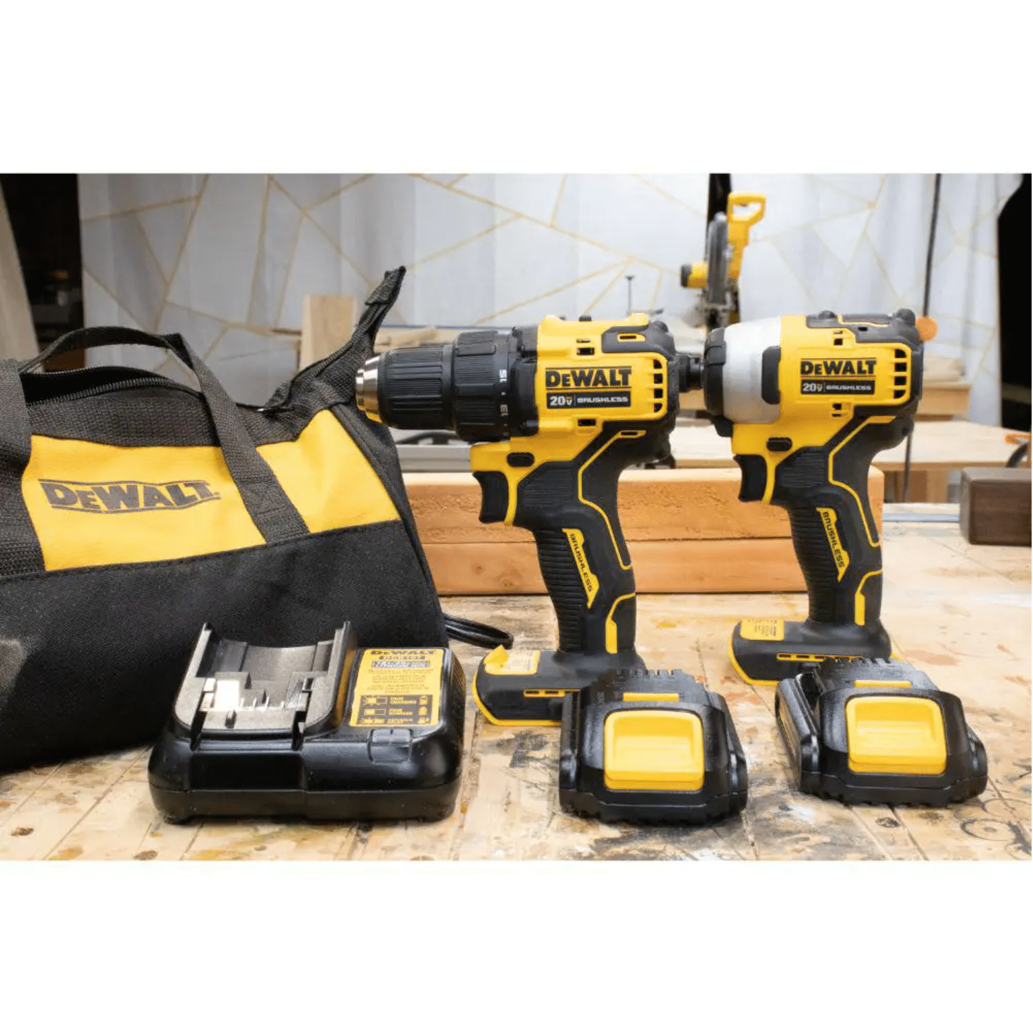 Dewalt ATOMIC 20-Volt MAX Cordless Brushless Compact Drill/Impact Combo Kit， DCK278C2